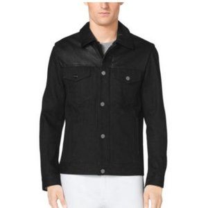 MICHAEL KORS Men leather paneled jean jacket